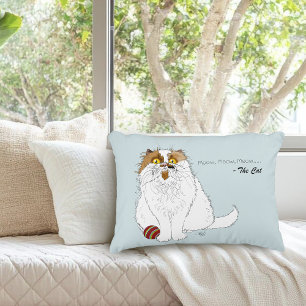 Süße Fluffige Perserkatze Lustiges Miauen Blau Dekokissen
