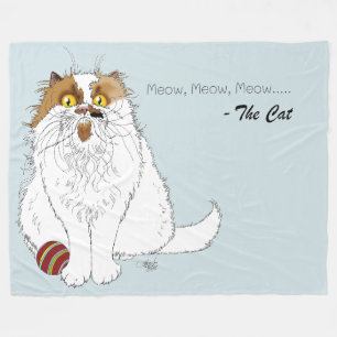 Süße Fluffige Perserkatze Lustiges Miauen Blau Fleecedecke