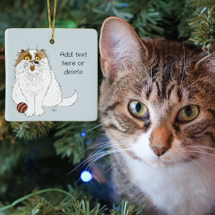 Süße Fluffige Perserkatze Lustiges Miauen Blau Keramikornament