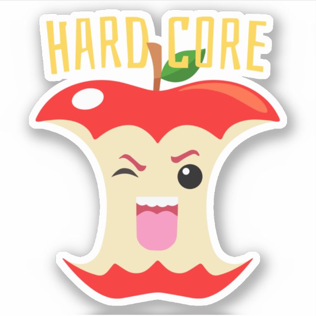 Süsse Foods Niedlich Hardcore Apple Core Sticker (Vorderseite)