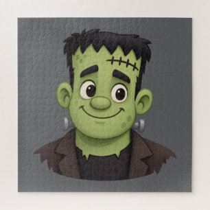 Süße Frankenstein-Halloween-Cartoon-Illustration