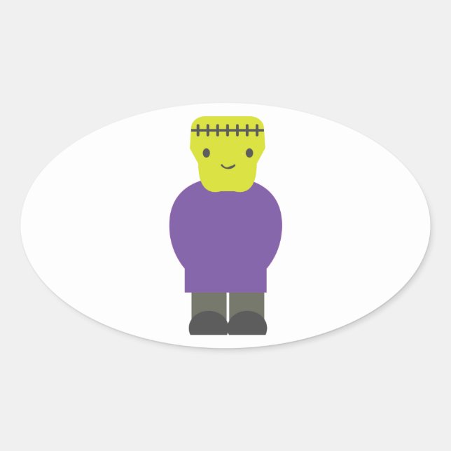 Süsse Frankenstein Monster Ovaler Aufkleber (Vorderseite)