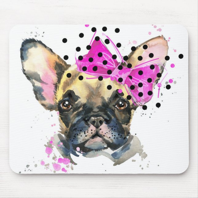 Süsse-Franzose-Stier-Hund Mousepad (Vorne)