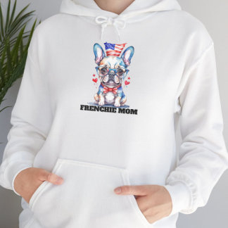 Süße Französische Bulldogge Amerikanische Flagge m Hoodie