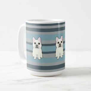 Süße Französische Bulldogge Blaue Streifen Kaffeetasse