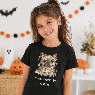 Süße französische Bulldogge Halloween-Mumie schlei T-Shirt