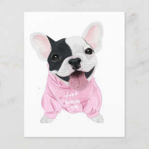 Süße Französische Bulldogge steckt Einfach Liebe Flyer