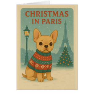 Süße Französische Bulldogge Weihnachten in Paris g