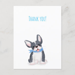 Süße französische Bulldoggen-Welpen-Dankeschön-Kar Postkarte