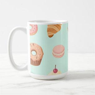 Süße französische Gebäckmuster niedliches Dessert  Kaffeetasse