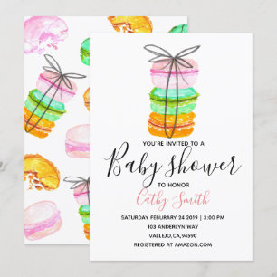 Süße französische Macaron-Baby-Shower-Einladung Einladung