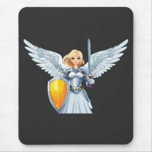 Süße Frau Engels mit offenen Flügeln Mousepad