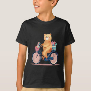 Süße Frau Fahrrad mit lustiger Teddybär-Grafik T-Shirt