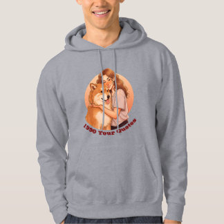 Süße Frau und Hund kuscheln Hoodie