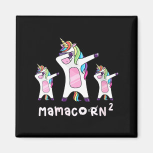 Süße Frauen Mamacorn Einhorn Mutter von 2 Zwilling Magnet