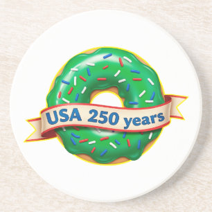 Süße Freiheit Donut USA 250 Jahre Getränkeuntersetzer