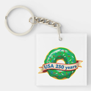 Süße Freiheitsdonut USA 250 Jahre Schlüsselanhänger