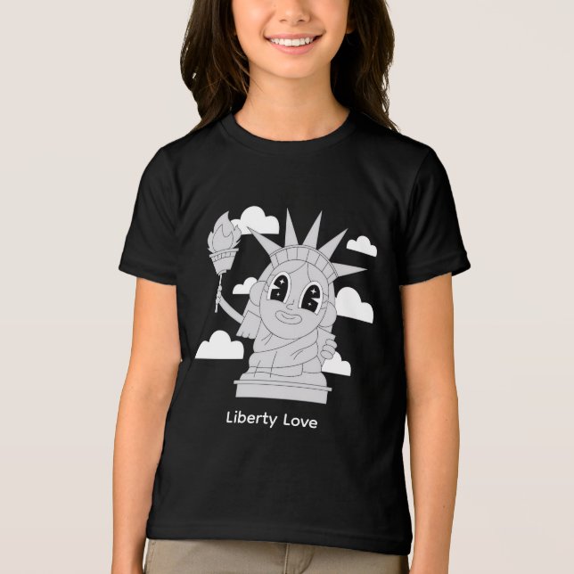 Süße Freiheitsstatue Tri-Blend Shirt (Vorderseite)