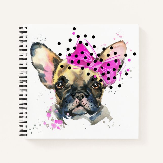 Süsse French Bull Dog Notizbuch (Vorderseite)