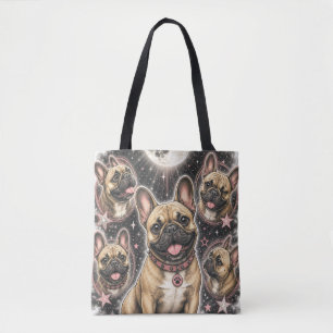Süße Frenchie-Hunde-Liebhaber-Himmelszene Tasche