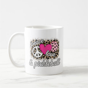 Süße Frieden Liebe Pickleball-Spieler Lustiger Pic Kaffeetasse