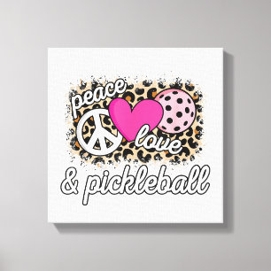 Süße Frieden Liebe Pickleball-Spielerin Lustiger P Leinwanddruck