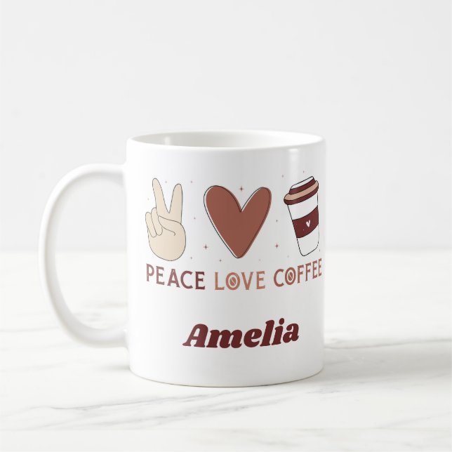 Süße Friedensliebe Kaffee Boho-Ästhetik Kaffeetasse (Links)