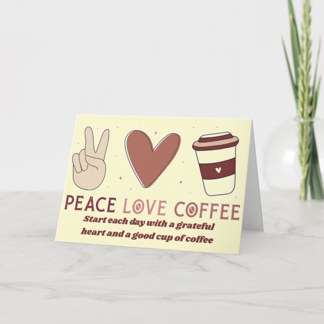 Süße Friedensliebe Kaffee Boho-Ästhetik Karte (Vorderseite)