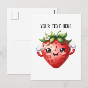 Süße frische Erdbeere anpassbar Postkarte