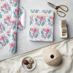 Süße Friseurwerkzeuge im Kawaii-Kunststil Geschenkpapier
