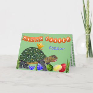Süße Frohe Ostern Schildkröte Grün Kinder Individu Feiertagskarte