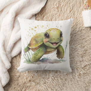 Süße fröhliche Schildkröte Wurfkissen Kissen