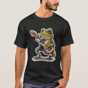 Süße Frosch Amphibien Gitarre Rock Gitarre Spieler T-Shirt