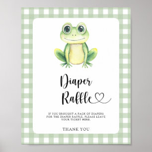 süße Frosch-Baby-Party - Windel-Raffle Poster