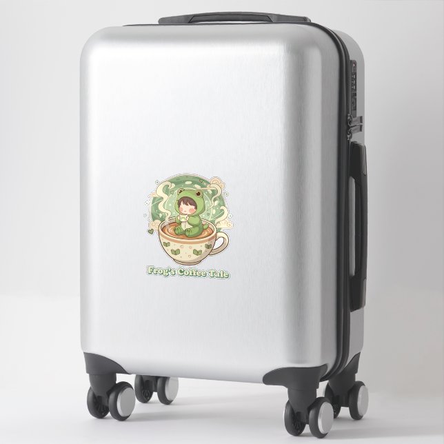 Süße Frosch-Coffee-Tale-Design Aufkleber (Koffer)