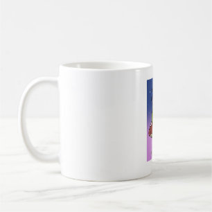 Süße Frosch hört Musik auf Pilz Illustration Kaffeetasse