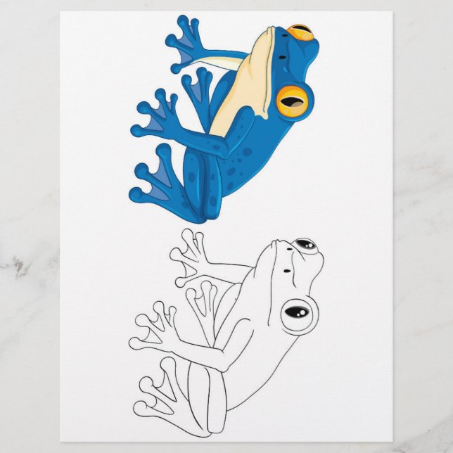 Süße Frosch-Malvorlage Flyer (Vorne)
