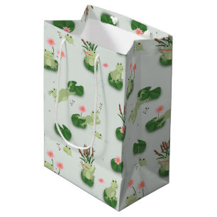 Süße Frösche im Seerosenteich Mittlere Geschenktüte