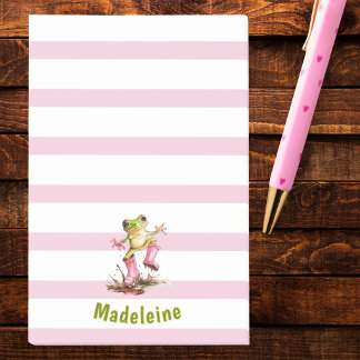 Süße Frösche in rosa Regenstiefeln Monogramm gestr Post-it Klebezettel