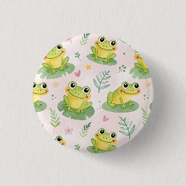 Süße Frösche Muster Button