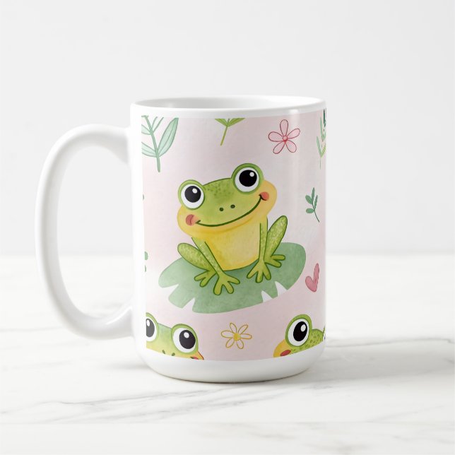 Süße Frösche Muster Kaffeetasse (Links)