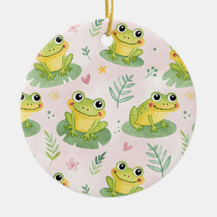 Süße Frösche Muster Keramik Ornament