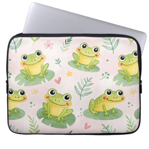 Süße Frösche Muster Laptopschutzhülle
