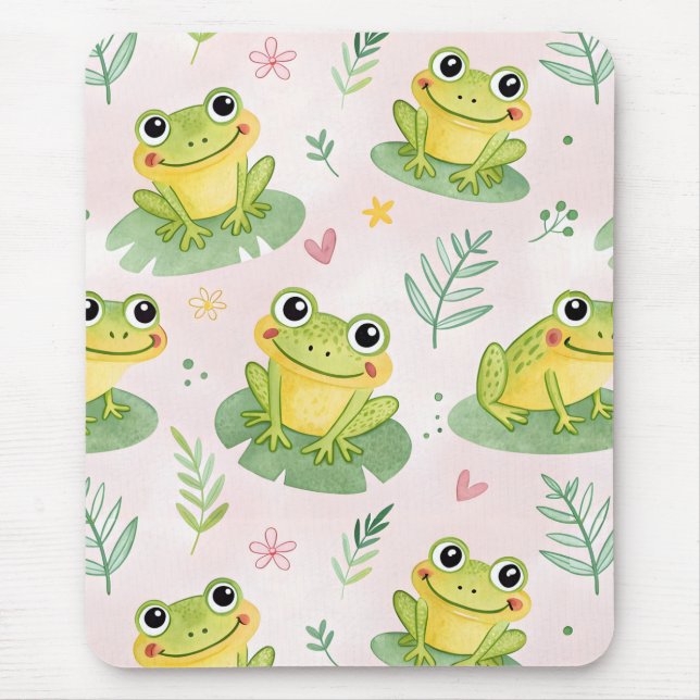 Süße Frösche Muster Mousepad (Vorne)