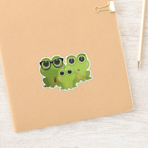 Süße Froschfamilie Aufkleber