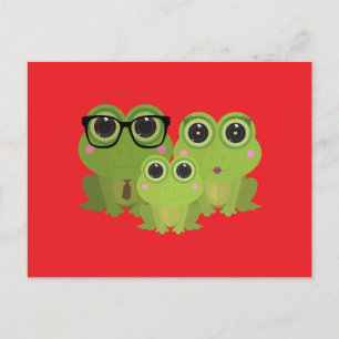 Süße Froschfamilie – Mama Papa Baby Frösche Postkarte