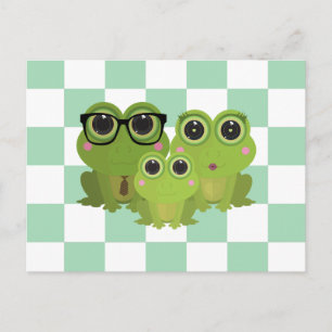 Süße Froschfamilie – Mama Papa Baby Frösche Postkarte