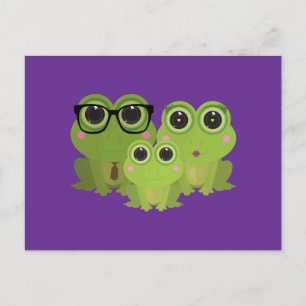 Süße Froschfamilie – Mama Papa Baby Frösche Postkarte