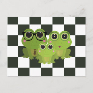 Süße Froschfamilie – Mama Papa Baby Frösche Postkarte