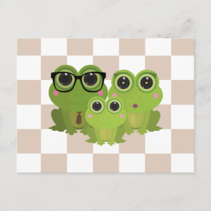 Süße Froschfamilie – Mama Papa Baby Frösche Postkarte